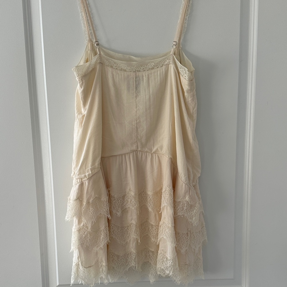 Reformation Cleodora Cream Lace-Trim Mini dress - Picture 6 of 9